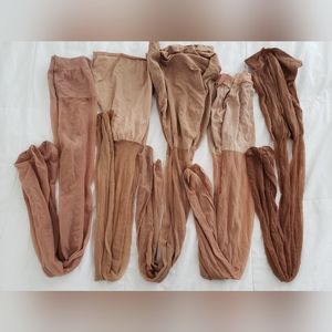 Lot of five beige/tan pantyhoses